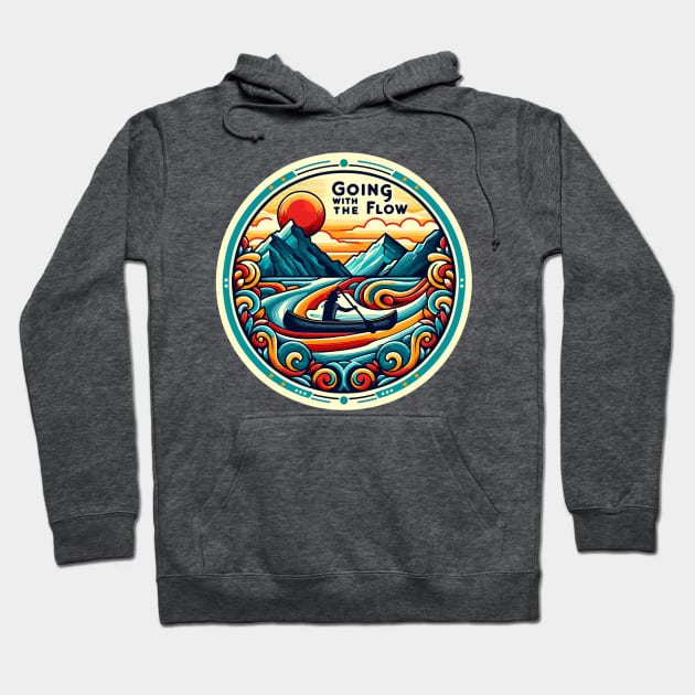 Canoeing, Going with the flow Hoodie by Offbeat Outfits